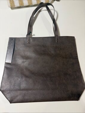 thirty-one Dark Brown Faux Leather Tote Bag